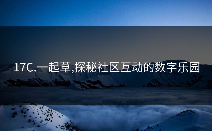 17C.一起草,探秘社区互动的数字乐园 17C.一起草,探秘社区互动的数字乐园