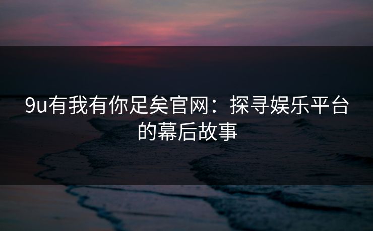 9u有我有你足矣官网：探寻娱乐平台的幕后故事
