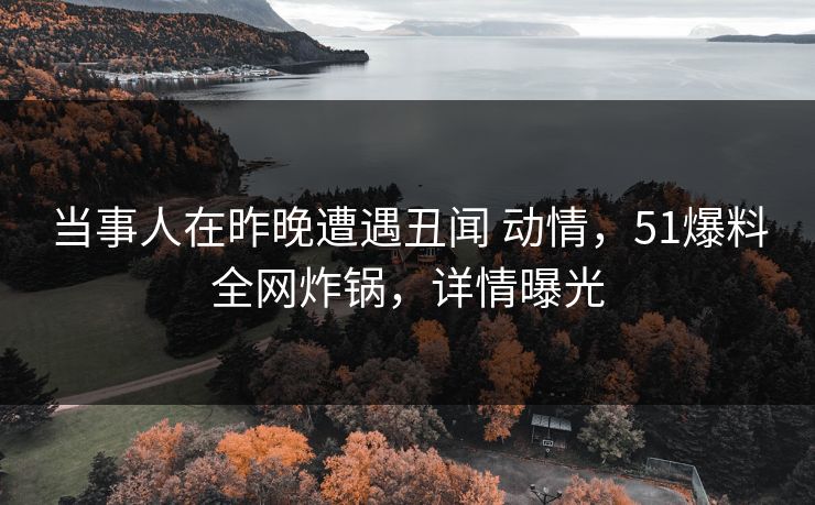 当事人在昨晚遭遇丑闻 动情,51爆料全网炸锅,详情曝光 当事人在昨晚遭遇丑闻 动情,51爆料全网炸锅,详情曝光