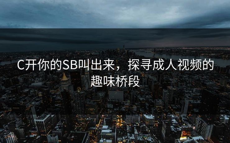 C开你的SB叫出来,探寻成人视频的趣味桥段 C开你的SB叫出来,探寻成人视频的趣味桥段