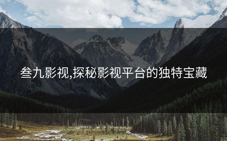 叁九影视,探秘影视平台的独特宝藏