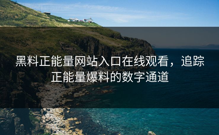 黑料正能量网站入口在线观看,追踪正能量爆料的数字通道 黑料正能量网站入口在线观看,追踪正能量爆料的数字通道
