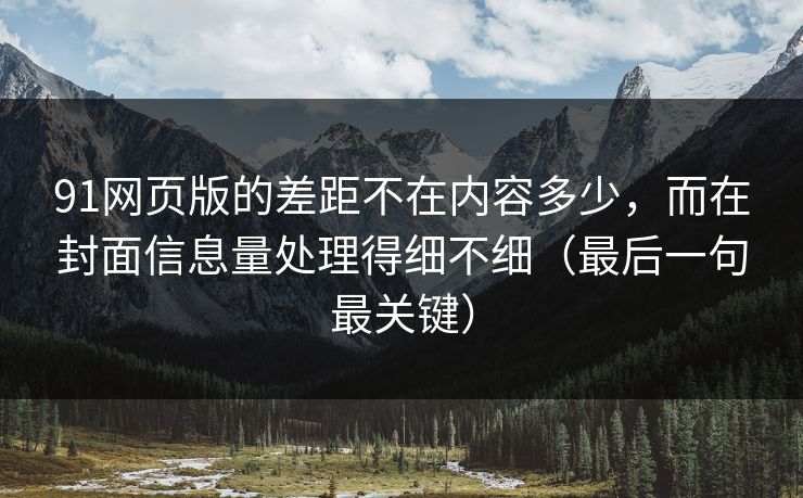 91网页版的差距不在内容多少，而在封面信息量处理得细不细（最后一句最关键）